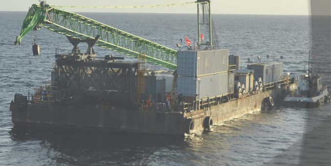 Offshore crane barge operations at sea — Keith Arjoon project